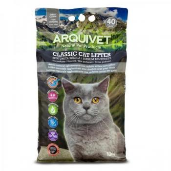Arena Aglomerante para Gatos con Carbón Activo, 100% Natural, Arquivet Classic Cat Litter, 10Kg