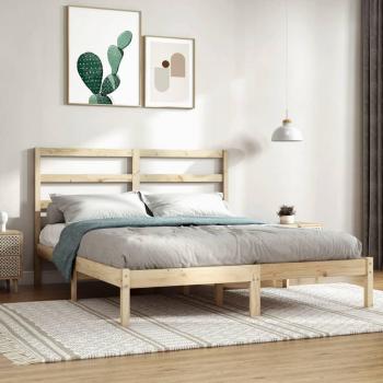 Estructura de cama de madera maciza de pino 160x200 cm