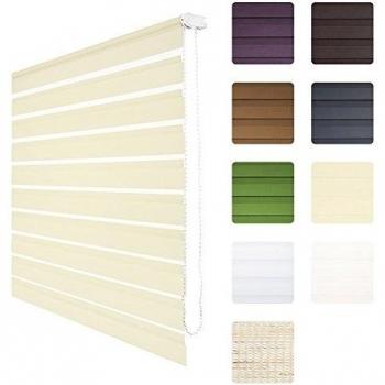 Sol Royal® Sol Decor DL2 - Estor persiana de doble rollo - 50x150 cm - Crema - ¡No se necesitan tornillos!
