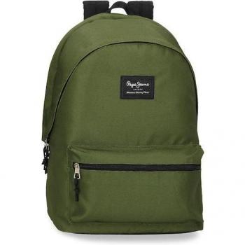 Pepe Jeans Aris Colorful Dark Green Unisex Laptop Backpack with Two Compartments