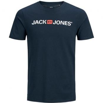 Camiseta azul marino de manga corta para hombre en tallas grandes Jack&Jones JJECORPPS con logo