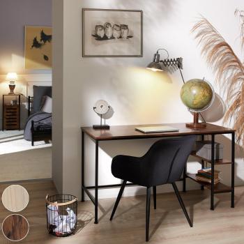 Escritorio Donegal 140 x 60 x 76,5 cm - Tableros de MDF veteado con revestimiento protector de melamina, estructura de acero estable y firme con recubrimiento en polvo, posicionamiento variable de