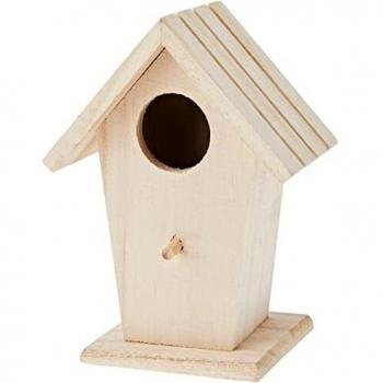 Casa de Madera para Pajaros Decorativa 7,5 x 7 x 14 cm