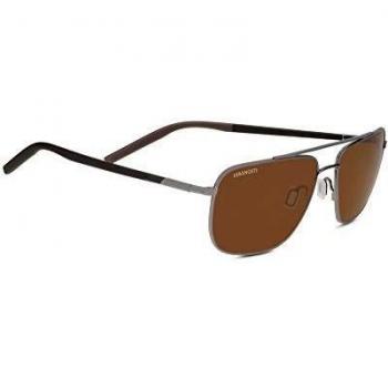 Serengeti Tellaro 8821 Shiny Gunmetal Dark Brown Polarized Sunglasses for Men - One Size