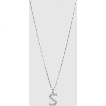 Collar Lotus Silver LP1958-1/S Letters con circonita y acabado brillante