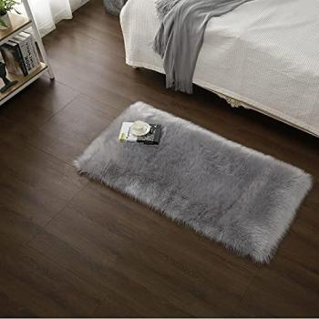 Cumay Piel de Imitación, Artificial Alfombra, excelente Piel sintética de Calidad Alfombra de Lana ，Adecuado para salón Dormitorio baño sofá Silla cojín