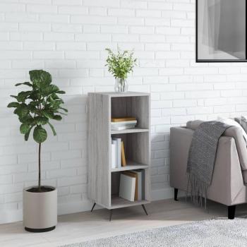 Estantería de madera de ingeniería 34,5x32,5x90 cm en color gris Sonoma, mueble de almacenaje para salón, buffet y armario auxiliar