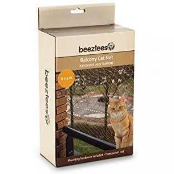 Beeztees Red de Balcón para Gatos Color Transparente Dimensiones 8x3 m 41084