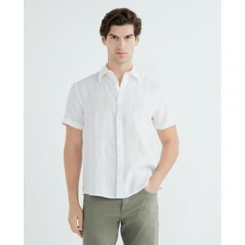 North Sails White Linen Short Sleeve Shirt - XL