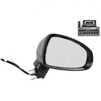 Espejo retrovisor VAN WEZEL 0301818 con diseño específico para vehículos, ajuste manual, vidrio convexo, acabado en negro y compatible con diversas marcas y modelos de automóviles