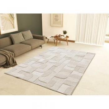 Alfombra Interior Étnica Beige con Relieve 154x230 cm - Atticgo Element 9375