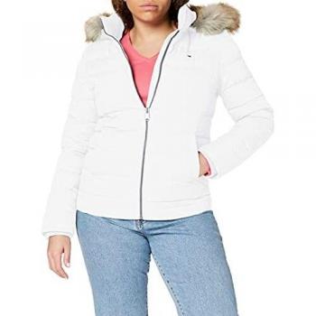 Tommy Jeans Women's Essential Hooded Down Jacket - White, Size XS