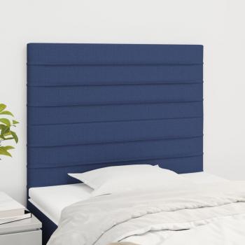 Cabeceros de tela azul vidaXL, 2 unidades, dimensiones 80x5x78/88 cm