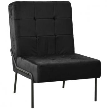 Sillón Relax de terciopelo negro 65x79x87 cm