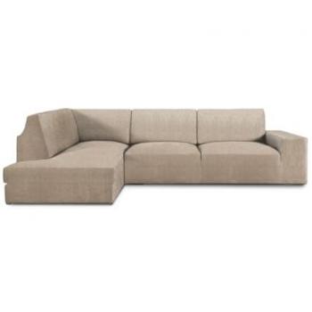 Funda Chaise Longue con respaldo izquierdo bielástica Roc, color beige, dimensiones 110 x 120 x 500 cm, diseño premium