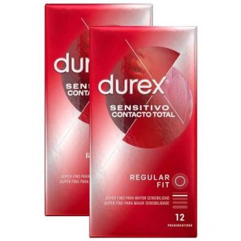 Durex Sensitivo Contacto Total Preservativos Duplo 24 Unidades (2 x 12 Uds)