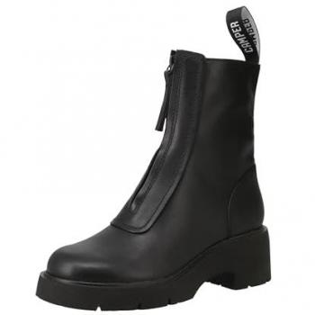 Botines de mujer Camper Milah con cierre frontal de cremallera, color negro