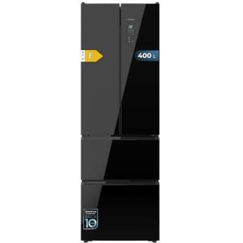 Frigorífico Combi Total No Frost Cecotec Bolero CoolMarket F2D 395 Black Glass, 395 L, Alto 185 cm, Ancho 59.5 cm, Compresor Inverter Plus y Botellero con