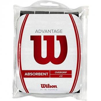 Wilson Advantage 12 Pack, Overgrips Raqueta Unisex Adulto, Negro, Pack