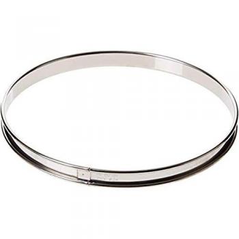 Círculo para Tarta de Acero Inoxidable 24 x 2 cm - Bordes Rizados, Compatible con Inducción, Desmoldeo Fácil, Resultados Perfectos