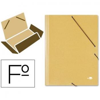 Carpeta de cartón con gomas, tres solapas, tamaño folio, color amarillo Liderpapel CG24 24043-CG24