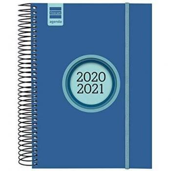 Finocam - Agenda Curso 2020-2021 E10, 155 x 212 1 Día Página Espir Label, Azul Cobalto, Catalán