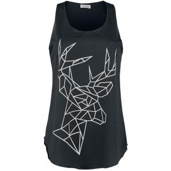 Innocent Geometric Deer Vest Top Mujer Negro XL