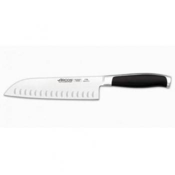 Arcos Serie Kyoto - Cuchillo Santoku Cuchillo Asiático - Hoja de Acero Inoxidable Forjado NITRUM 185 mm - Mango de Polioximetileno