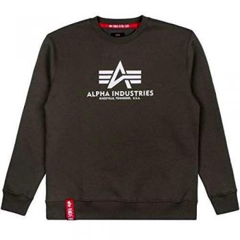 Alpha Industries Basic Dark Olive Pullover Sweatshirt for Men 2XL
