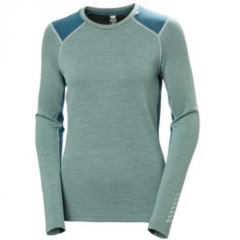 Camiseta térmica de manga larga para mujer Helly Hansen Lifa Merino Midweight en color verde menta (talla M)