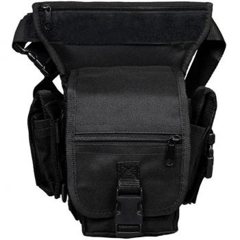 Starcrafter® Luz mutiple Ejército gota Pierna Trek Panel bolsa Cross Over Pierna Versipack, Camping, Senderismo, Viajes wasitpack, negro