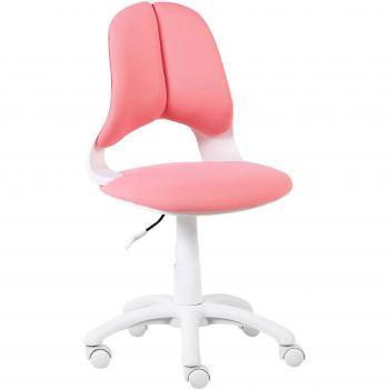 Silla de escritorio infantil rosa tapizada con base metálica giratoria y altura ajustable Marguerite