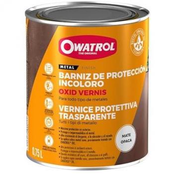 OWATROL BARNIZ PARA METALES UV MATE INCOLORO 2,5 LT - Barniz de protección incoloro para metales, acabado mate, capacidad de 2,5 litros