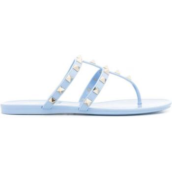 Valentino Garavani Women's Rockstud Rubber Thong Sandals in Clear Blue, Size 36, Style 4W2S0T84PVSZQW