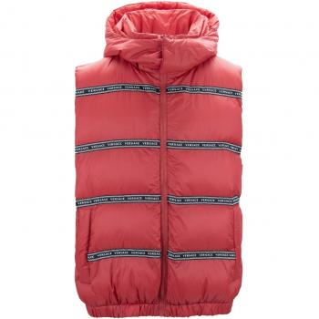 Versace Men's Red Polyester Vest with Removable Hood - Size 2XL