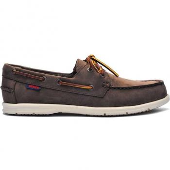 Náuticos de hombre Sebago Naples en nobuck marrón con suela antideslizante