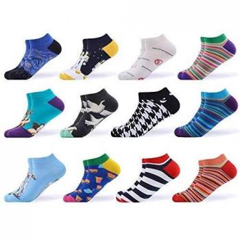 WeciBor Calcetines cortos Hombre Estampados Hombres Ocasionales Calcetines Divertidos Impresos de Algodón de Pintura de Arte Calcetines Verano Tobillo Calcetines de Colores de moda