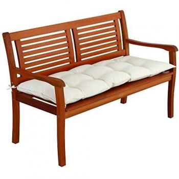 Cojín para banco crema 110x50x8cm, 100% poliéster, uso interior y exterior