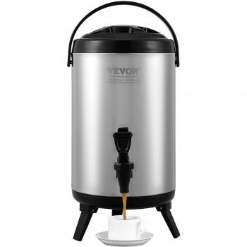 Vevor 2-Gallon Stainless Steel Insulated Beverage Dispenser for Hot and Cold Drinks, 7.6L Capacity
