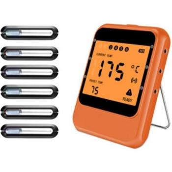 Termómetro Digital Inalámbrico de Cocina y Horno con Control Remoto de 100M y 6 Sondas