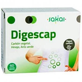 Sakai – Digescap- Acaba con las digestiones pesadas – Alivia los Gases y la hinchazón abdominal – Calma las molestias digestivas - Con Carbón Vegetal, Hinojo y Anís Verde