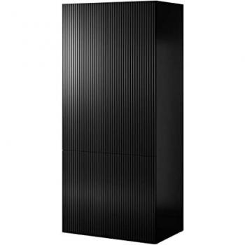 Armario Charlotte H112, Negro, 199x87x54cm, Con bisagras, 1 Estante
