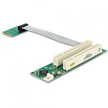Tarjeta Riser Mini PCI Express a 2 x PCI de 32 Bit con Cable Flexible de 13 cm, Orientación Izquierda