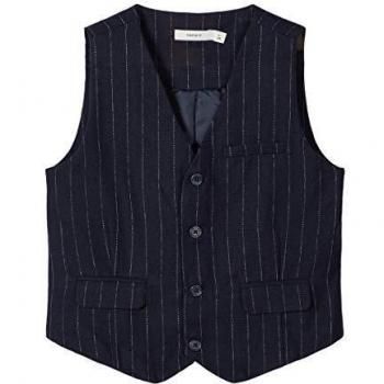 NAME IT Chaleco de rayas Azul oscuro