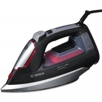Plancha de Vapor Bosch TDI953222V con Motor de Inyección, Tecnología VarioComfort y Supervapor de 230 g, 3200 W en Color Negro y Rojo