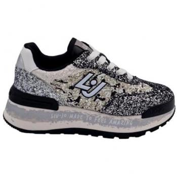 Liu Jo Amazing 26 Silver Glitter Panel Sneakers for Women Size 8 US
