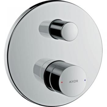 Mezclador Monomando para Bañera Empotrado Axor Uno con Manija Zero y Combinación de Seguridad, Acabado en Cromo Negro Cepillado