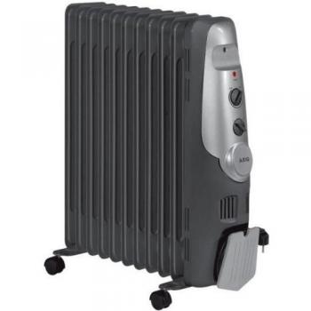 AEG Radiador de Aceite Gris con Termostato y 3 Niveles de Potencia, 2200W, 11 Elementos