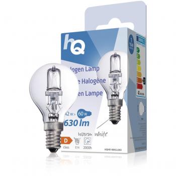 HQ HQHE14BALL003 Lampadina Alogena a Sfera E14, 42 W, 630 Lumen, 2800 K,