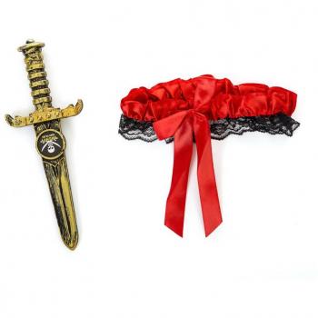 Liga Roja con Puñal Dorado para Adulto - Creaciones Llopis